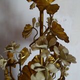 chandelier Hans Kogl gilded and enamelled leaves 1960