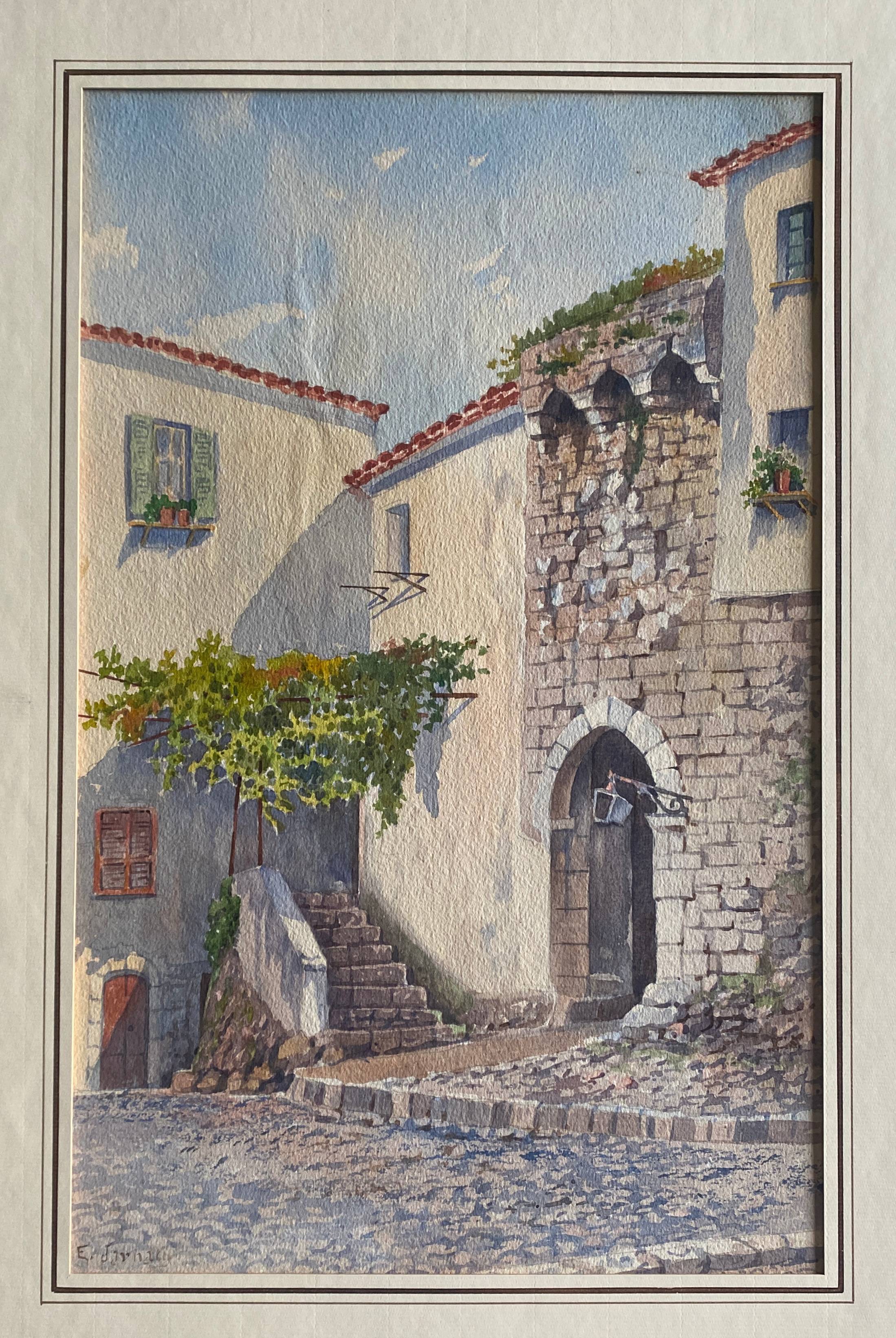 Painting made in watercolor on paper signed e.