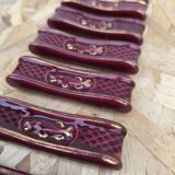 Set of 9 vintage earthenware knife holders