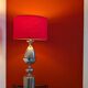 Lampe de table "Œuf" vintage en métal brossé style Maison Barbier