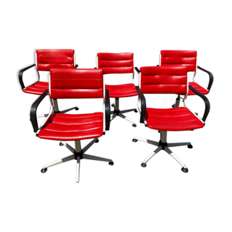 Series of five hairdresser's chairs