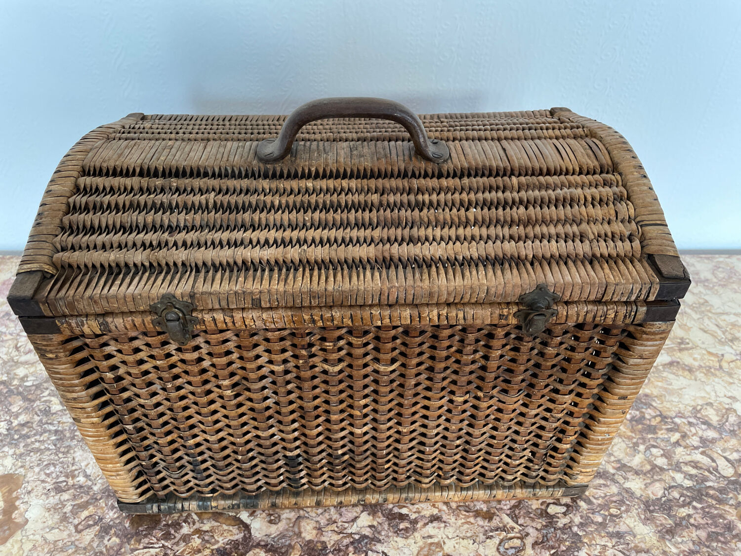 Wicker trunk woven nineteenth century