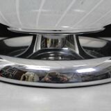 Mid Century Swirl Murano Table Ball Lamp with Chrome base