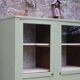 Renovated antique display cabinet – Lizard Green (Pure & Paint)