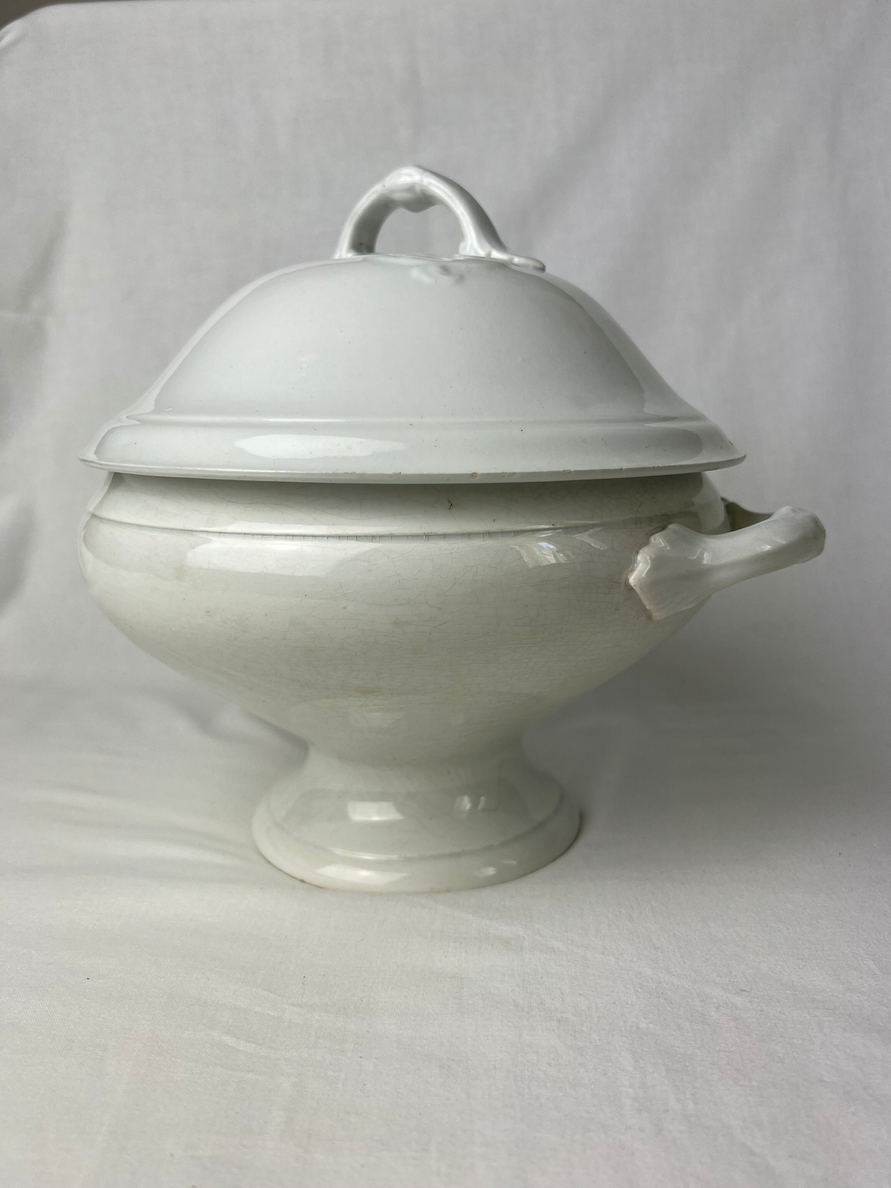 White porcelain soup bowl