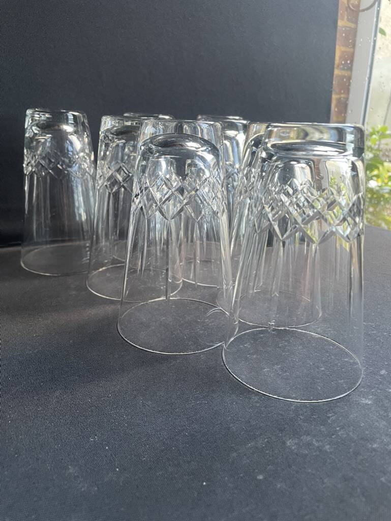 8 grands verres cristal taillé