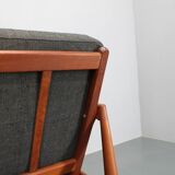 Canapé 2 places en teck Paper Knife de Kai Kristiansen des années 1960, Danemark