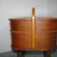 Mid century sewing box with / side table. asystent teak 1960/70s