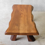 Free form coffee table in solid Elm-1970