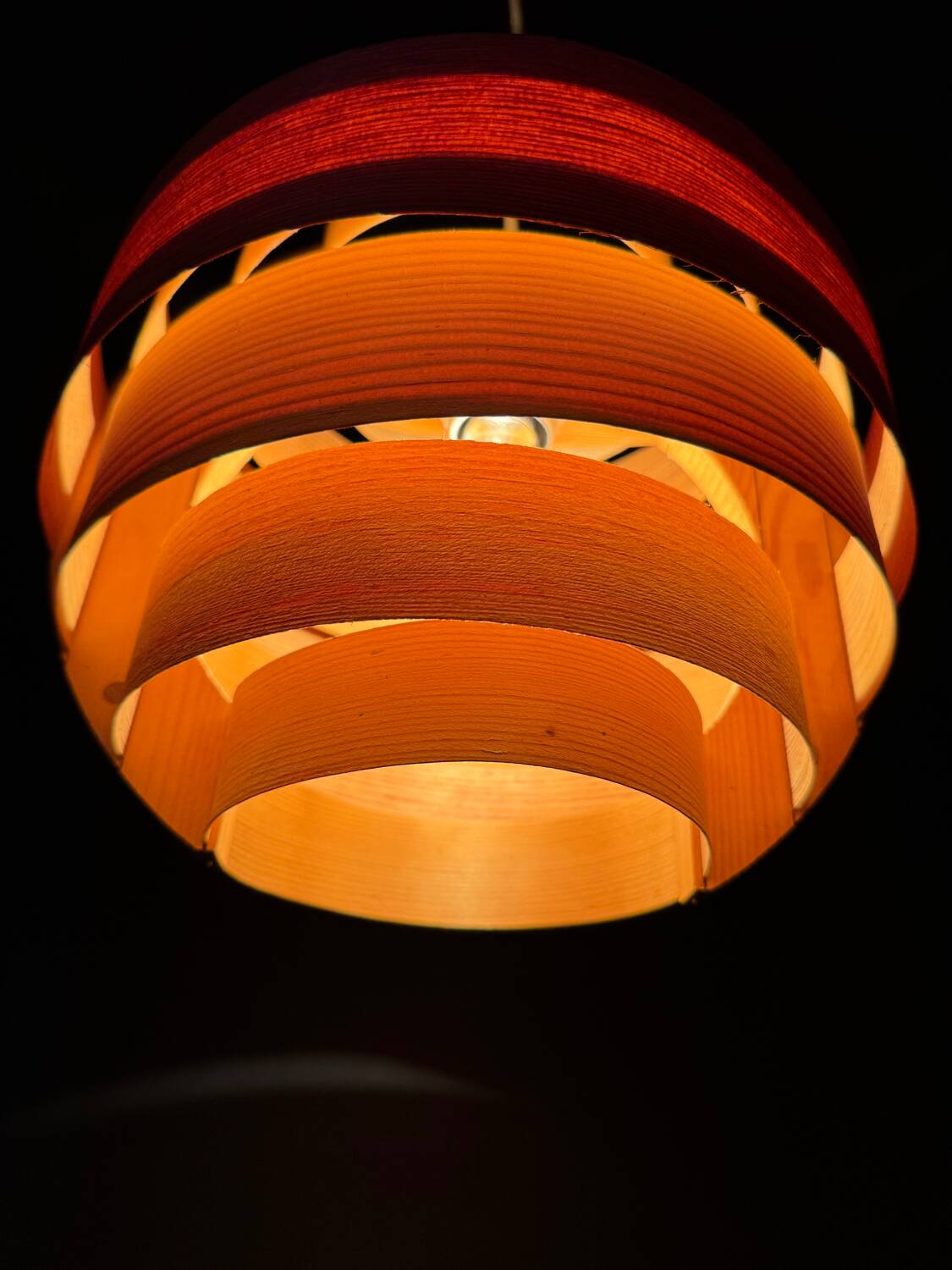 Hans Agne Jakobsson wooden pendant light, 1960s