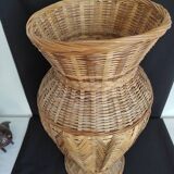 large braided bamboo vase