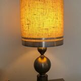 Lamp  of the 70s metal foot lampshade surrounded by three metal blades