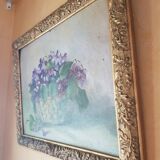 Oil on isorel bouquet of violets