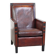 Sheepskin Art Deco design armchair combined with wood