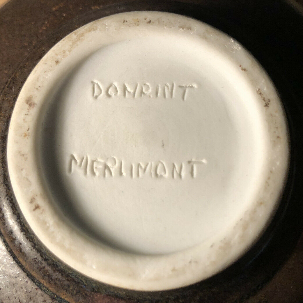 Enamelled ceramic vase signed Anne Marie Donaint Merlimont