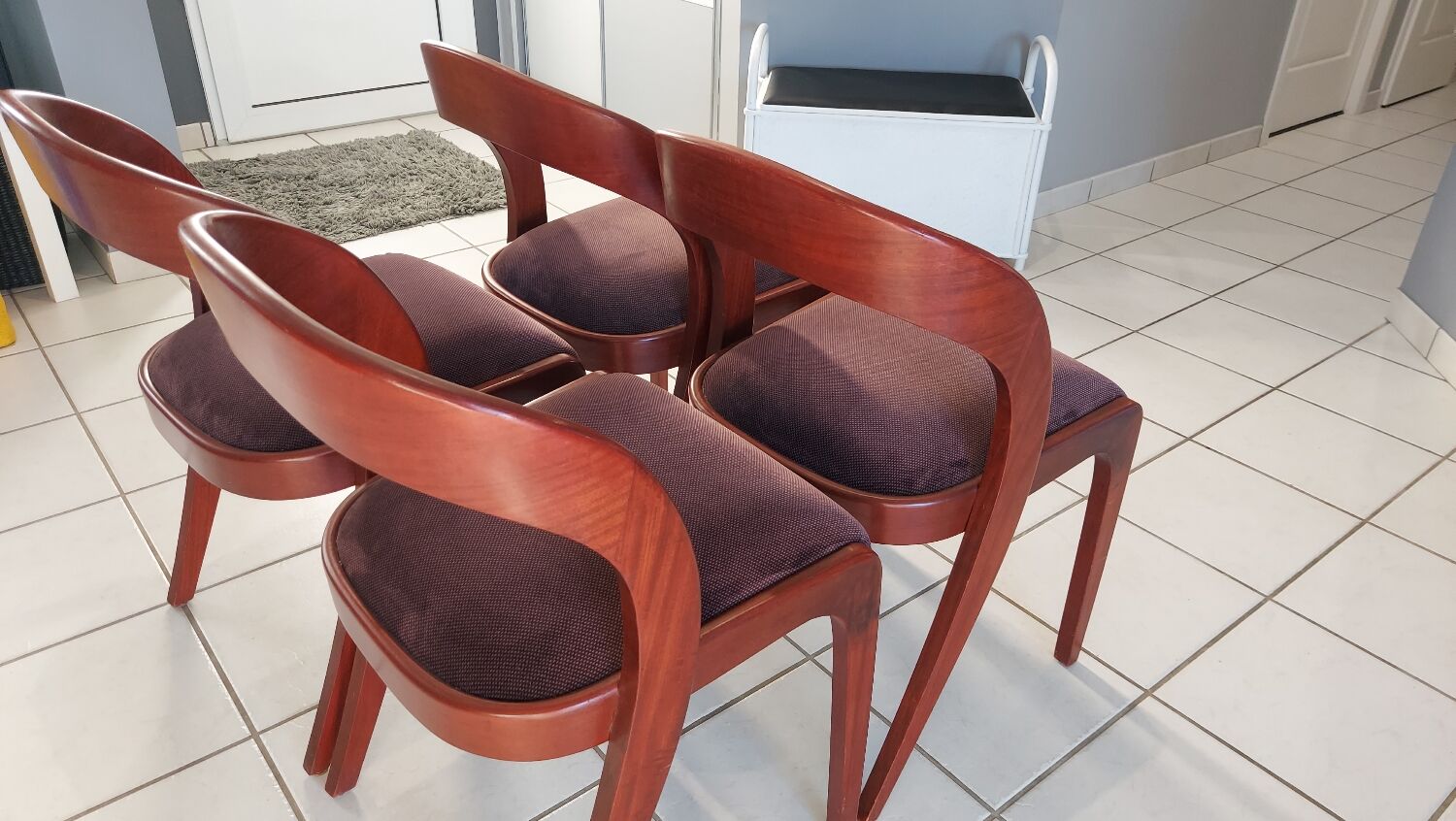 Set of 4 Gondola model chairs by Baumann vintage 1970s