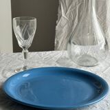 Set of 2 sky blue plates, one slotted