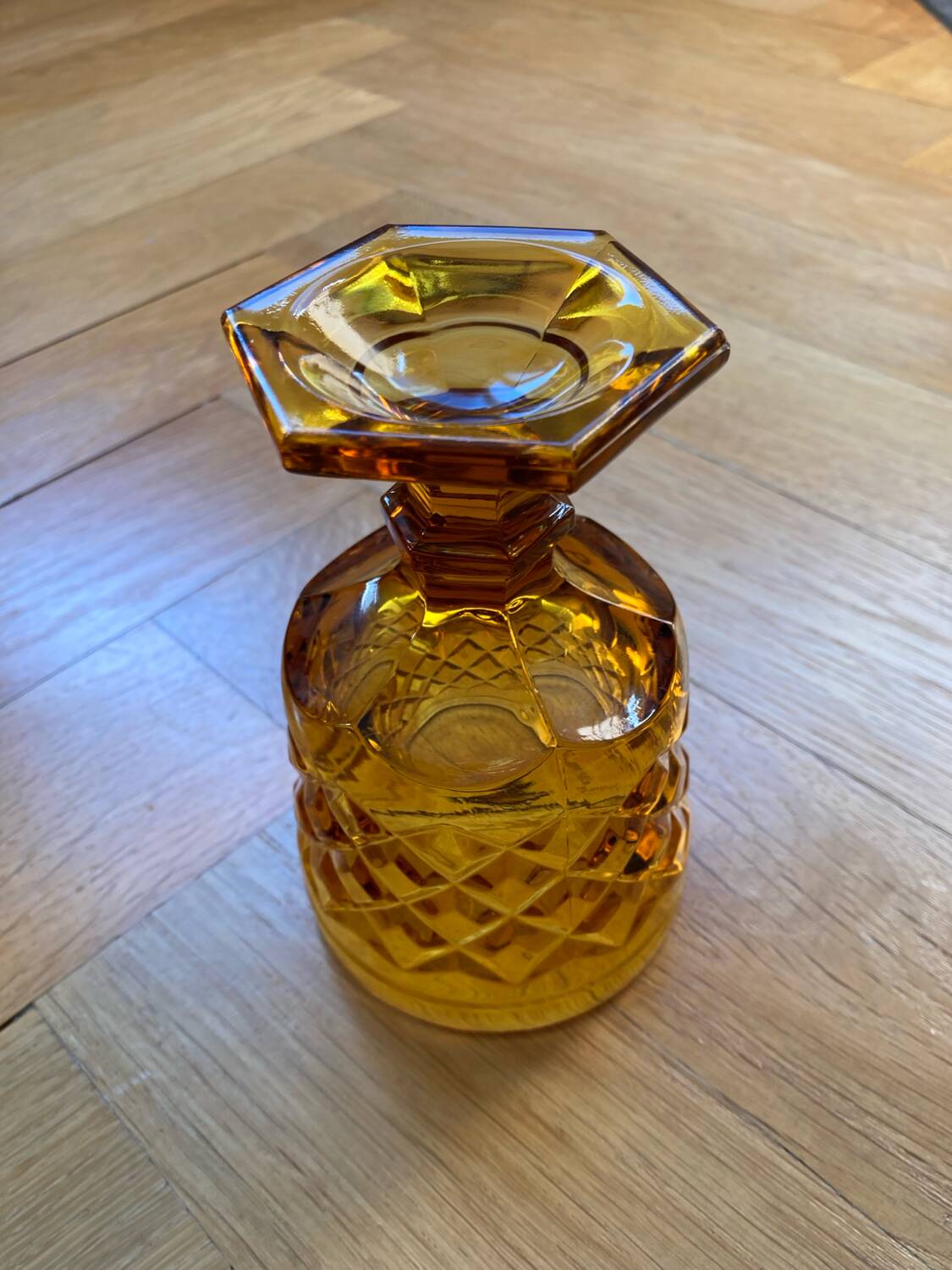 Medieval style amber stemmed glasses