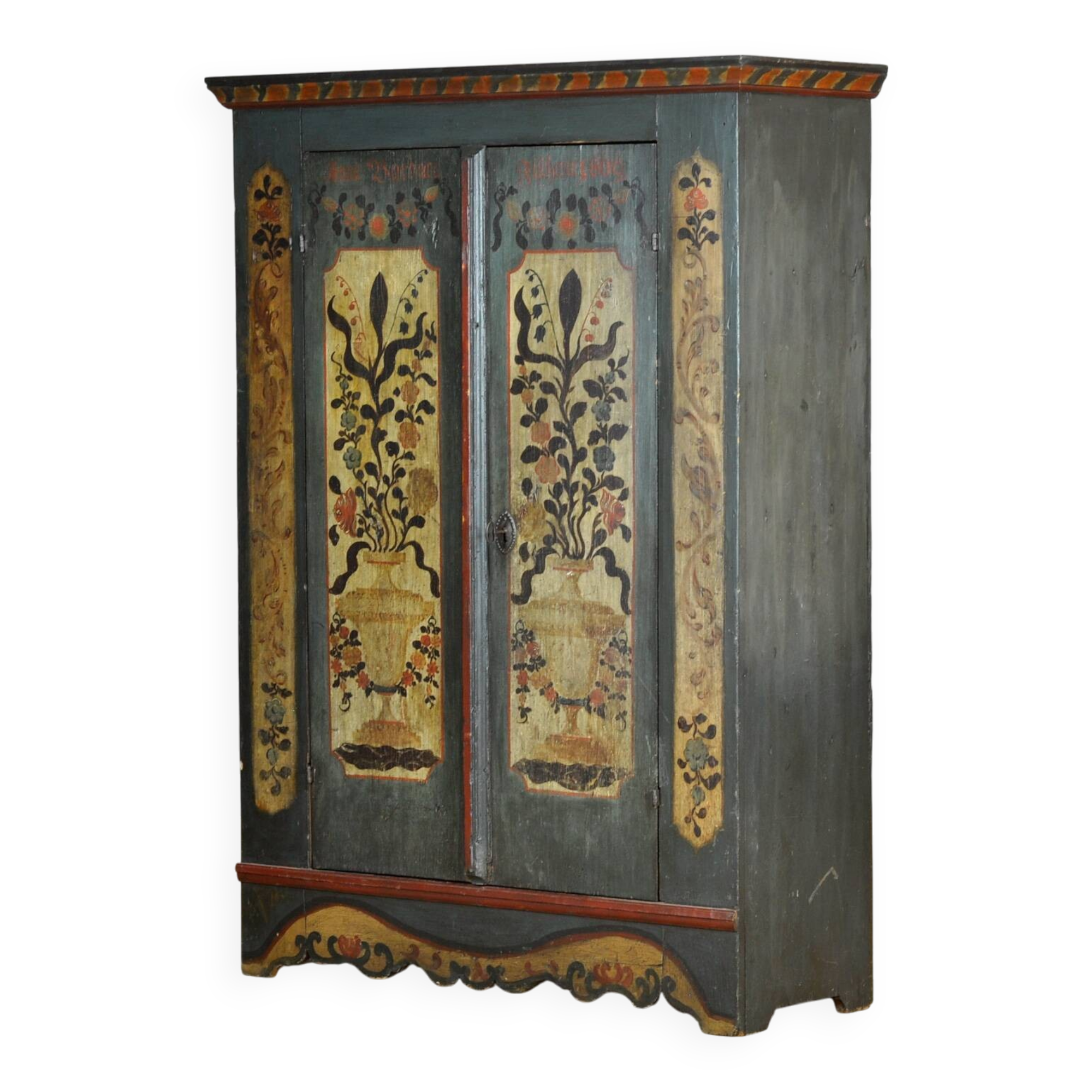 German folk art bridal armoire, 1809