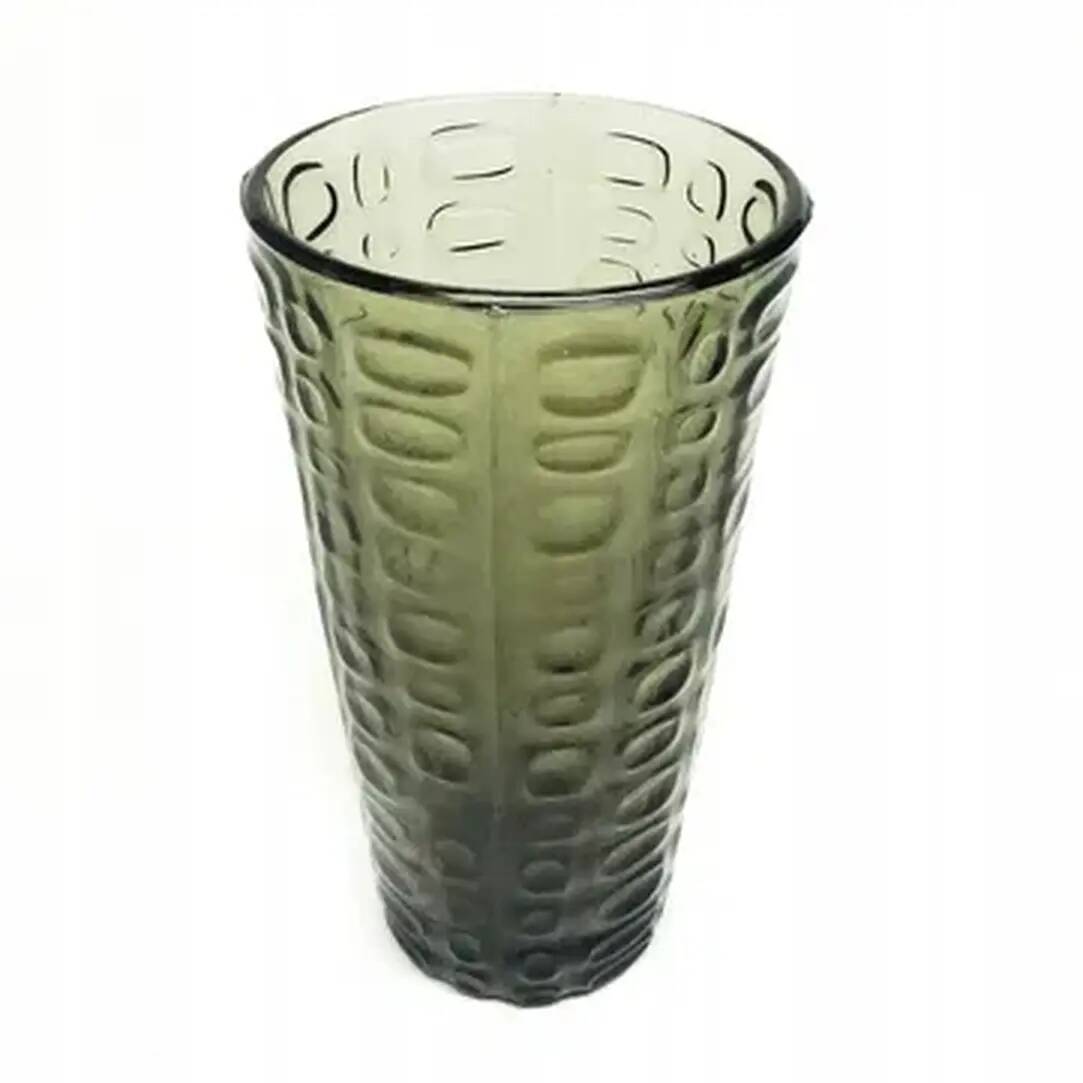Vulkany vase, brutalism, green glass, Ząbkowice, Poland, 1970s