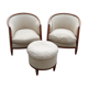 Paire de fauteuils et pouf Louis XVI
