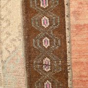 2x6 Turkish Short Brown Handmade Vintage Runner Rug, 64x174Cm