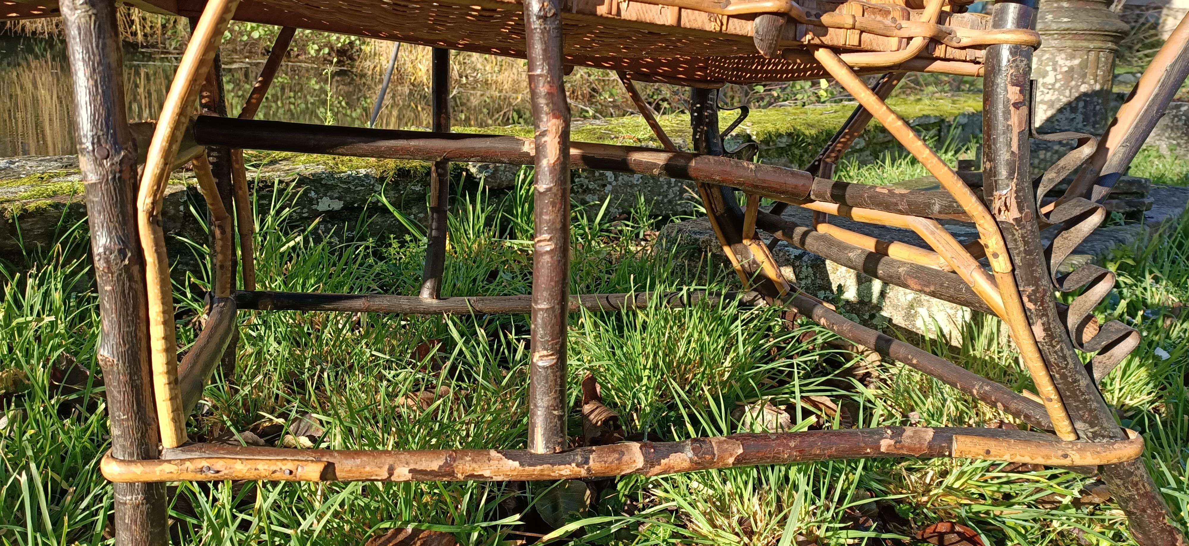 Very old vintage wicker lounge chair