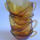 6 amber Vereco coffee cups