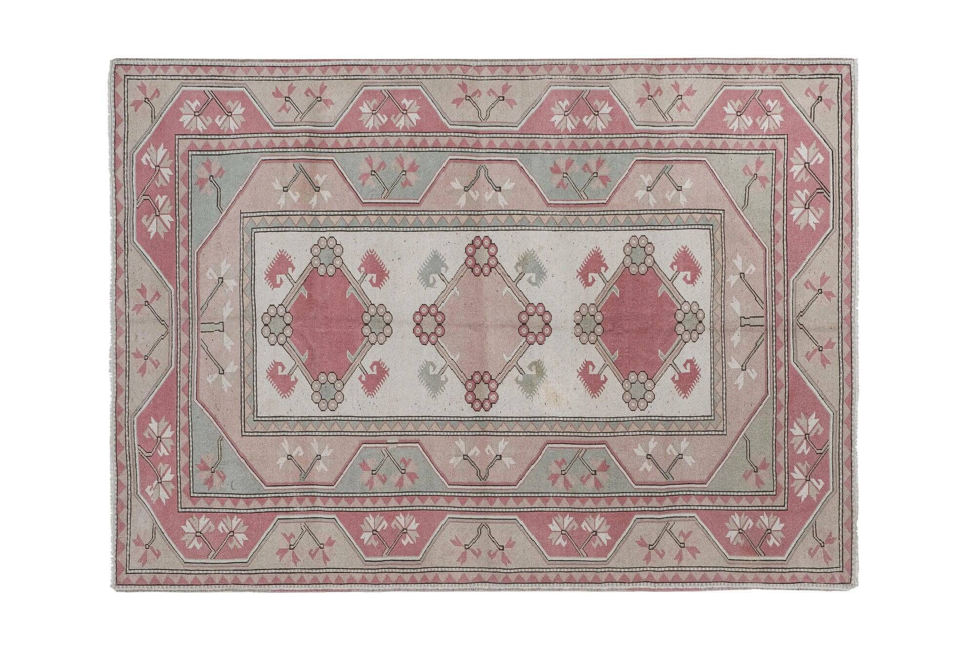 Vintage Turkish handmade rug 212x304 cm