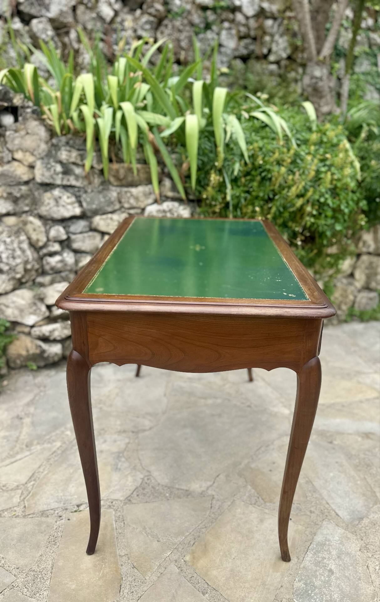 Small Flat Desk in Solid Wood in Louis XV style.