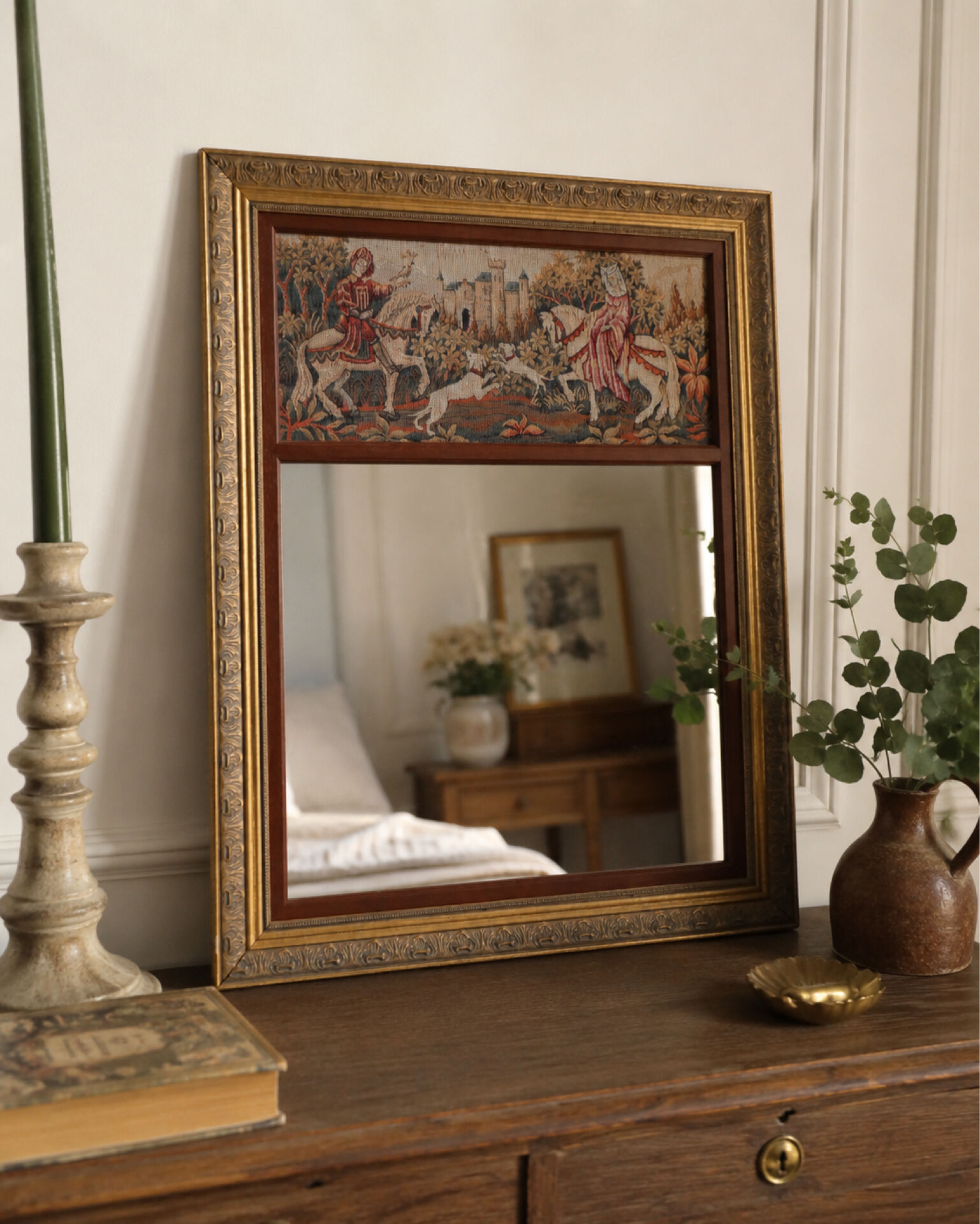 Miroir vintage Marc Waymel “Royal Hunt Tapestry Mirror”