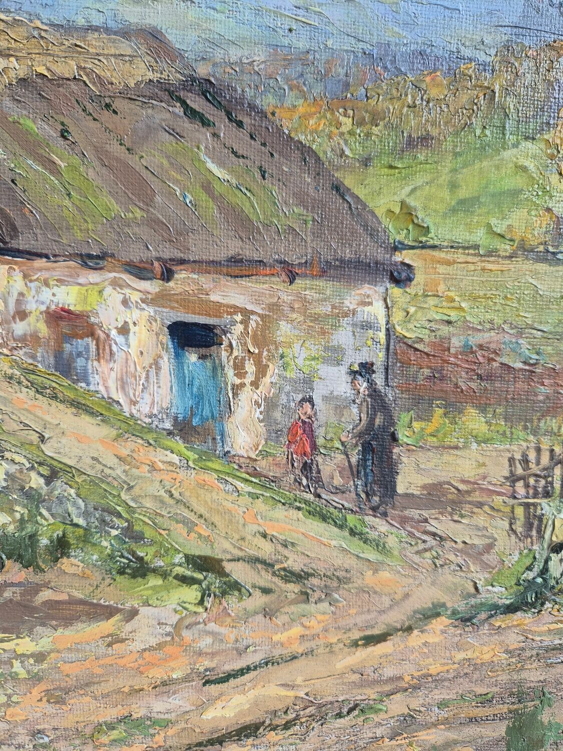 Huile sur toile, Ferme auvergnate