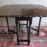 Table de ferme espagnole ancienne à rallonges en chêne patiné, 1900