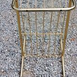 Coffee table from the 60s top glass base metal gilded