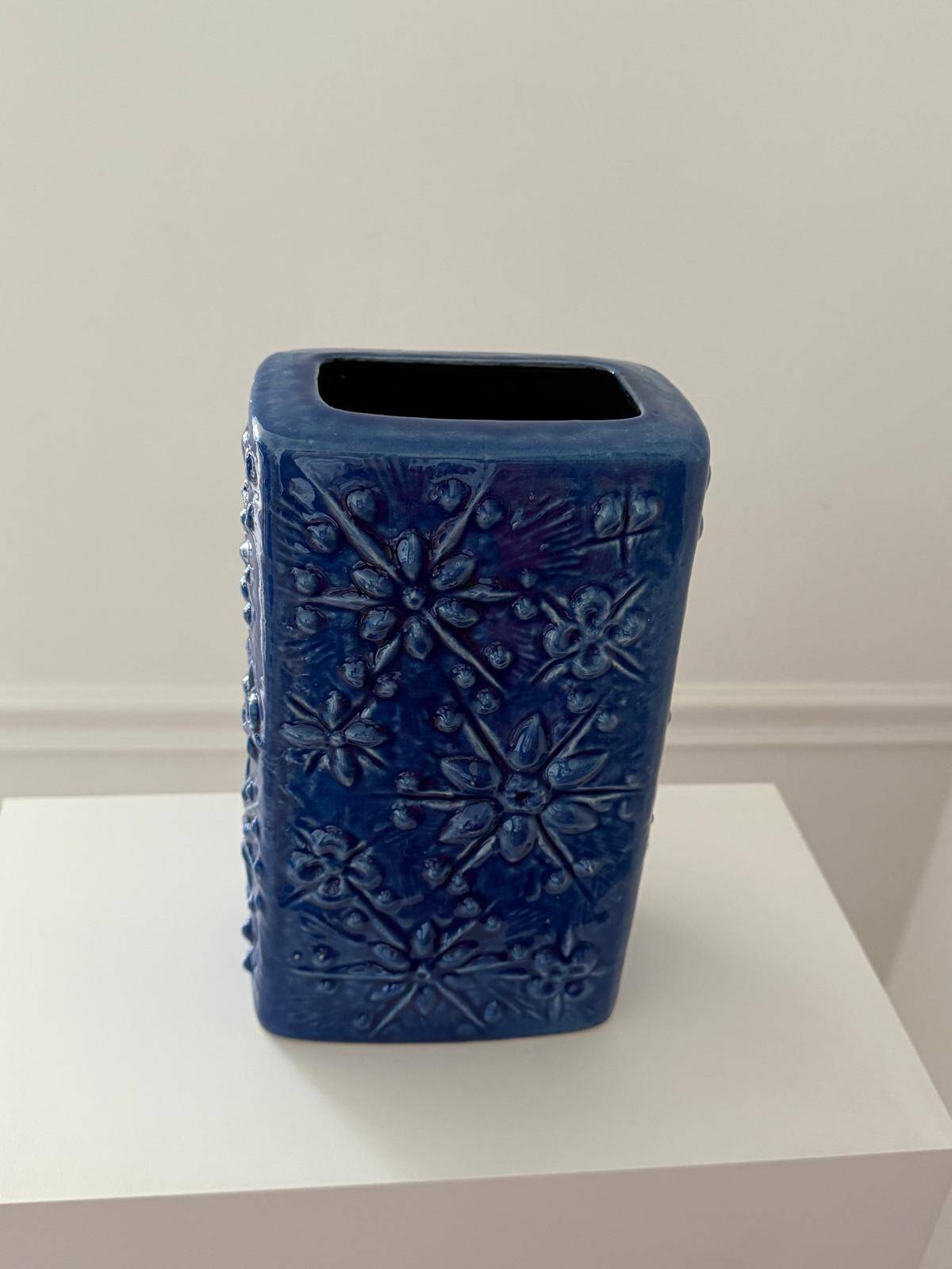 West Germany blue ceramic vase