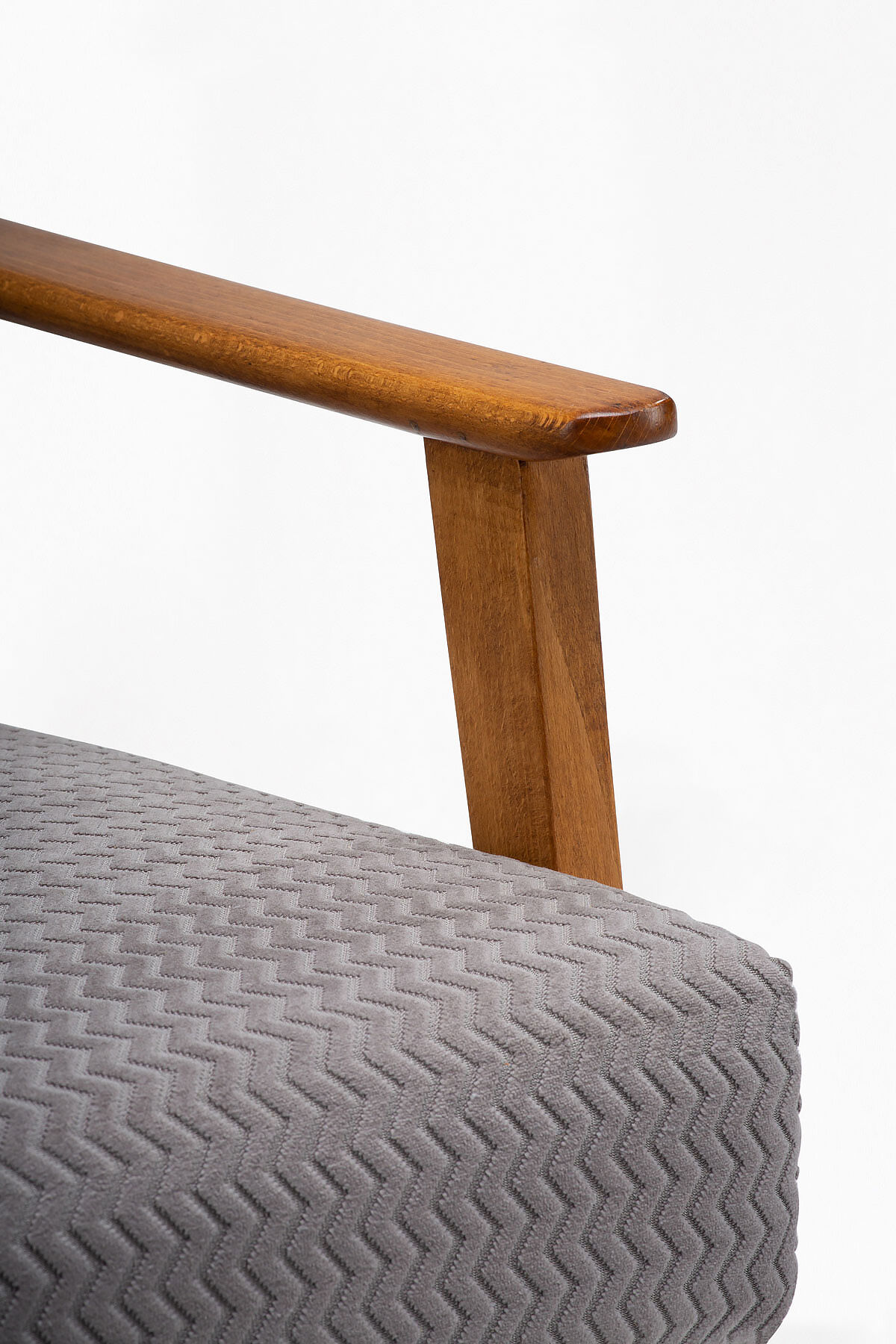 Śnieżka armchair from the 1970s./ gray patterned velor