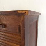 1940s filing cabinet with curtain