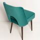 Chaise « shell » en velours crème et bois, Pologne, 1960s