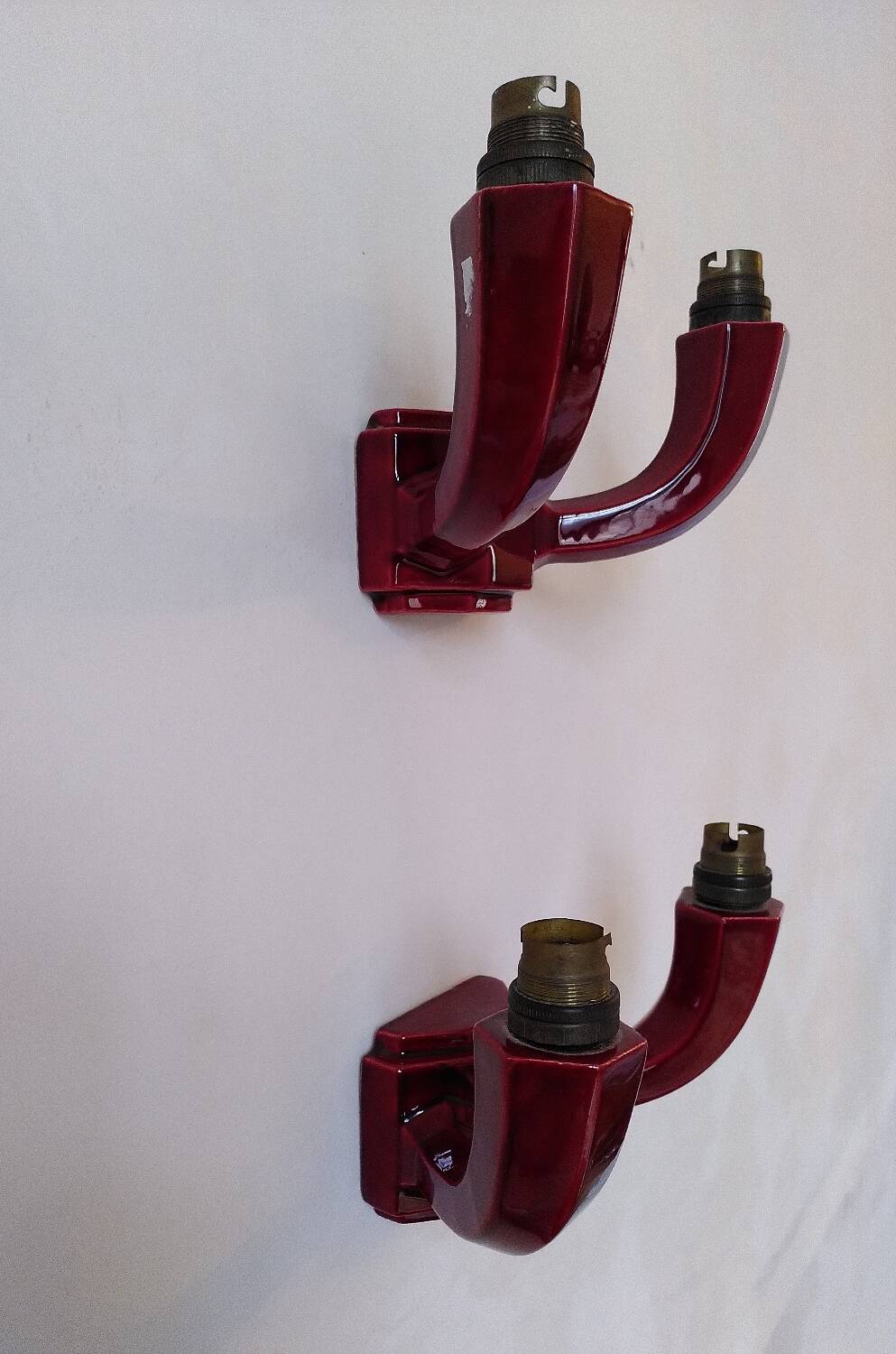 Pair of Art Deco ceramic wall sconces