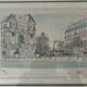 Lithographie Place St Michel à Paris