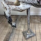 Cheval de manège en bois sculpté et patiné