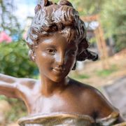 Ancient statue in bronze "Melody" after Auguste Moreau – Art Nouveau