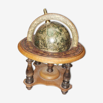 Ancient wooden globe astrological signs