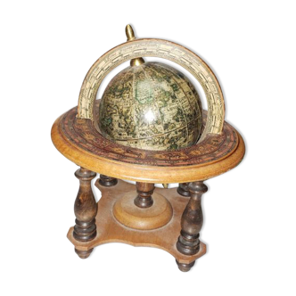 Ancient wooden globe astrological signs