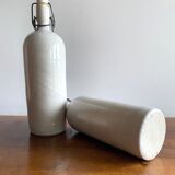Set of 2 old bottles in glazed stoneware