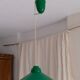 Industrial hanging in green metal with pulley