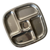 Plateau à 5 bols apéritif en chrome, design 1970