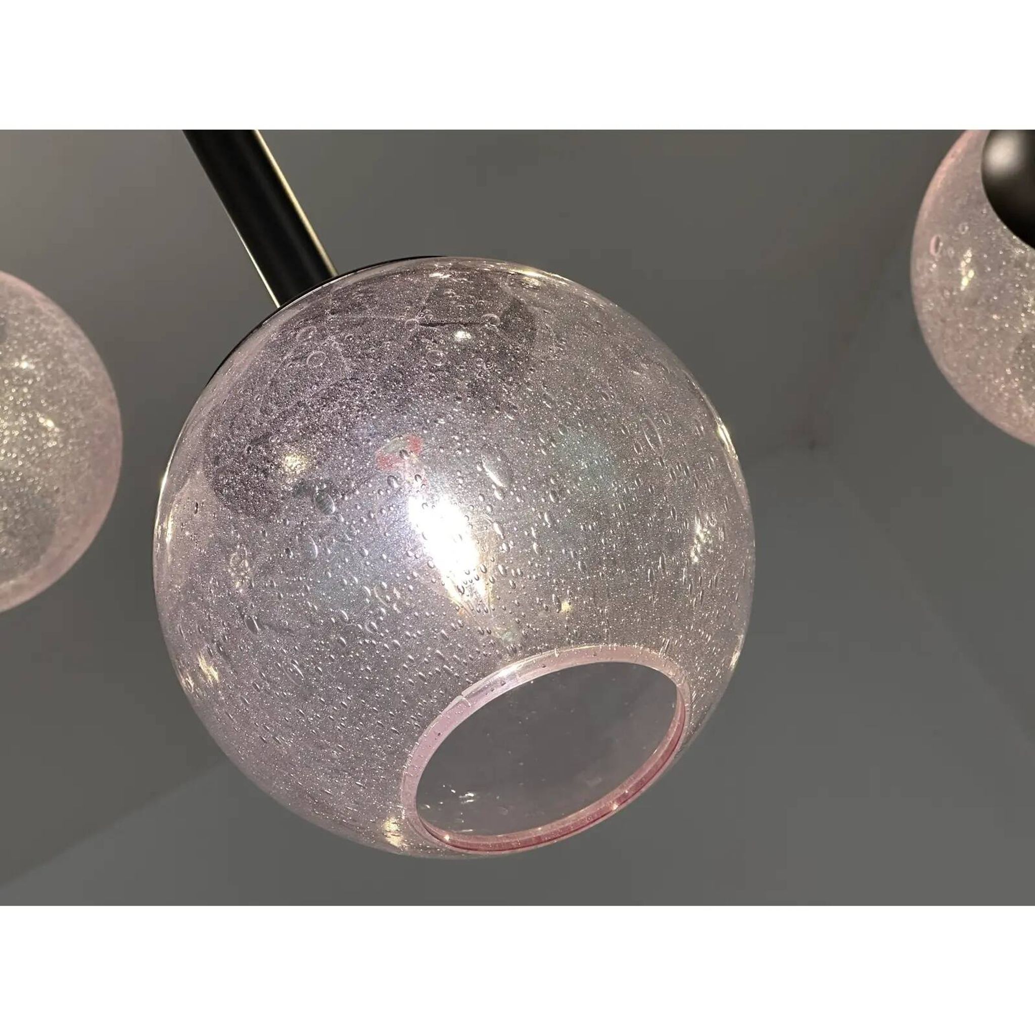 Contemporary Pink "Pulegoso" Spheres Murano Glass Sputnik Chandelier by Sim