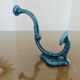 Pair of hooks in blue enamelled cast iron, art deco 30s 40s