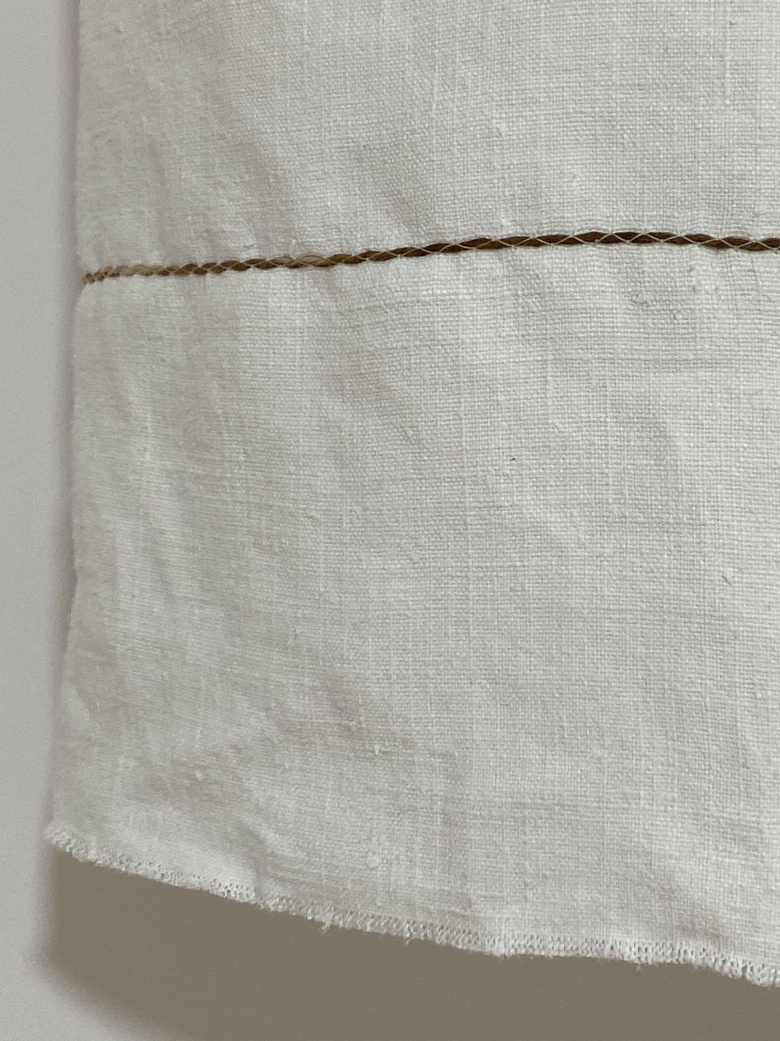 Old linen fabric lampshade suspension